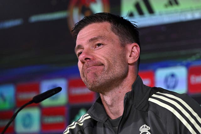 <p>Xabi Alonso was visibly frustrated when pressed on Lamine Yamal’s comments</p>