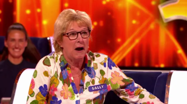 <p>The Wheel contestant, Sally, after winning £110,000</p>