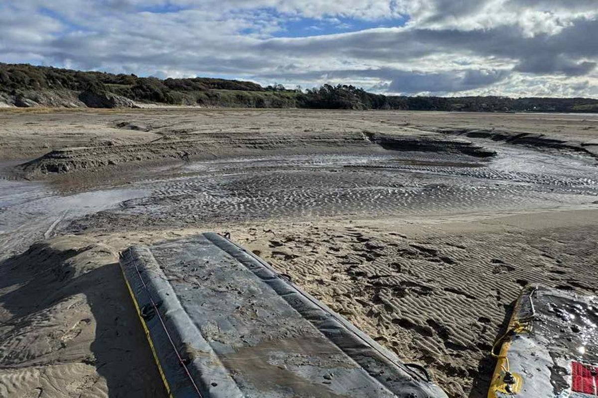 Man with just chest, head and one arm' poking out from quicksand rescued