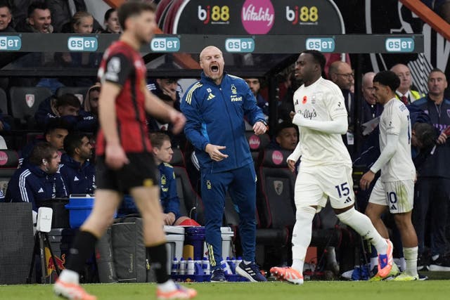 Sean Dyche had a frustrating first league game as Nottingham Forest manager (Andrew Matthews/PA)