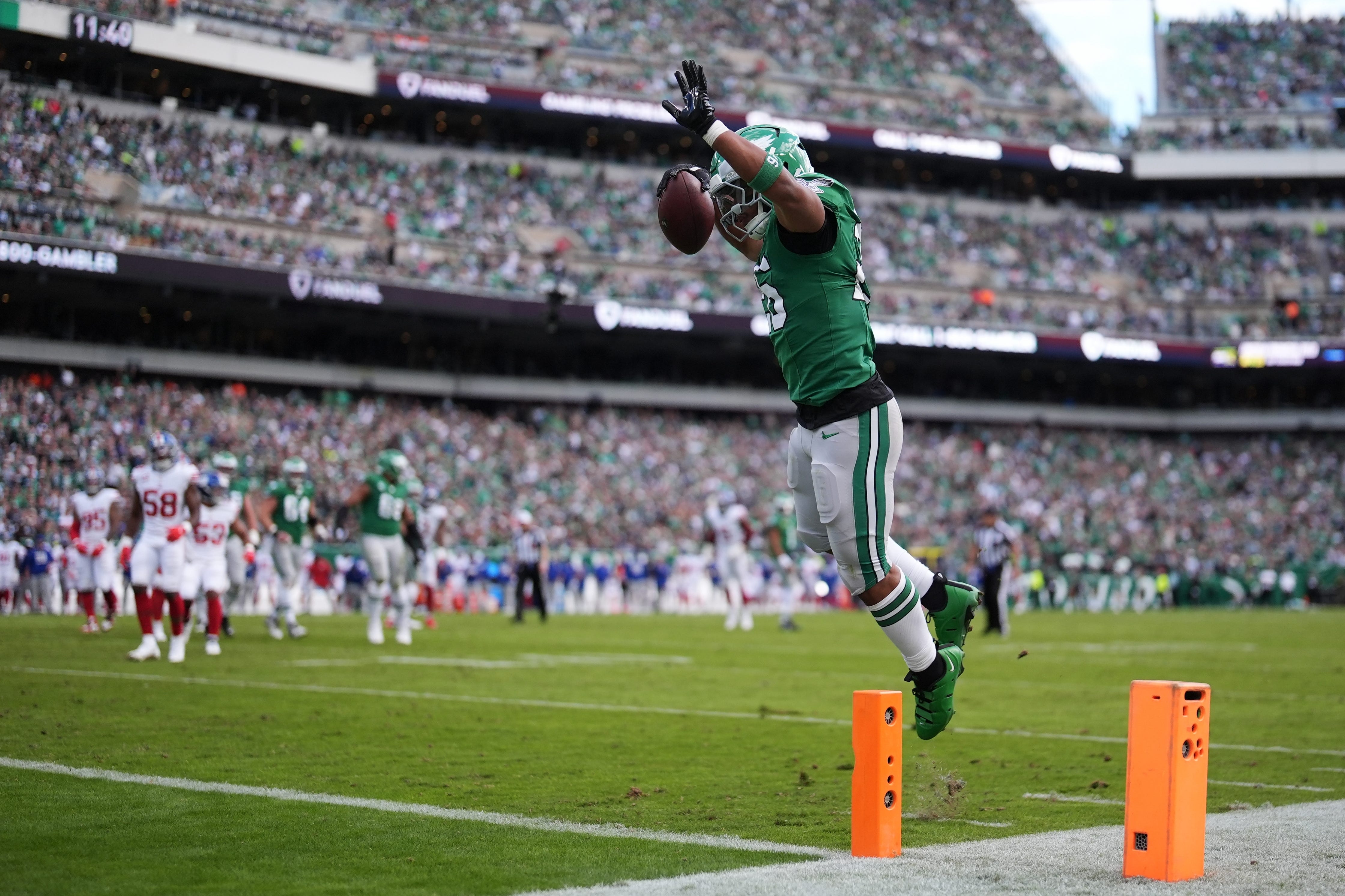 Saquon Barkley and the Eagles got the better of the Giants (Matt Slocum/AP)