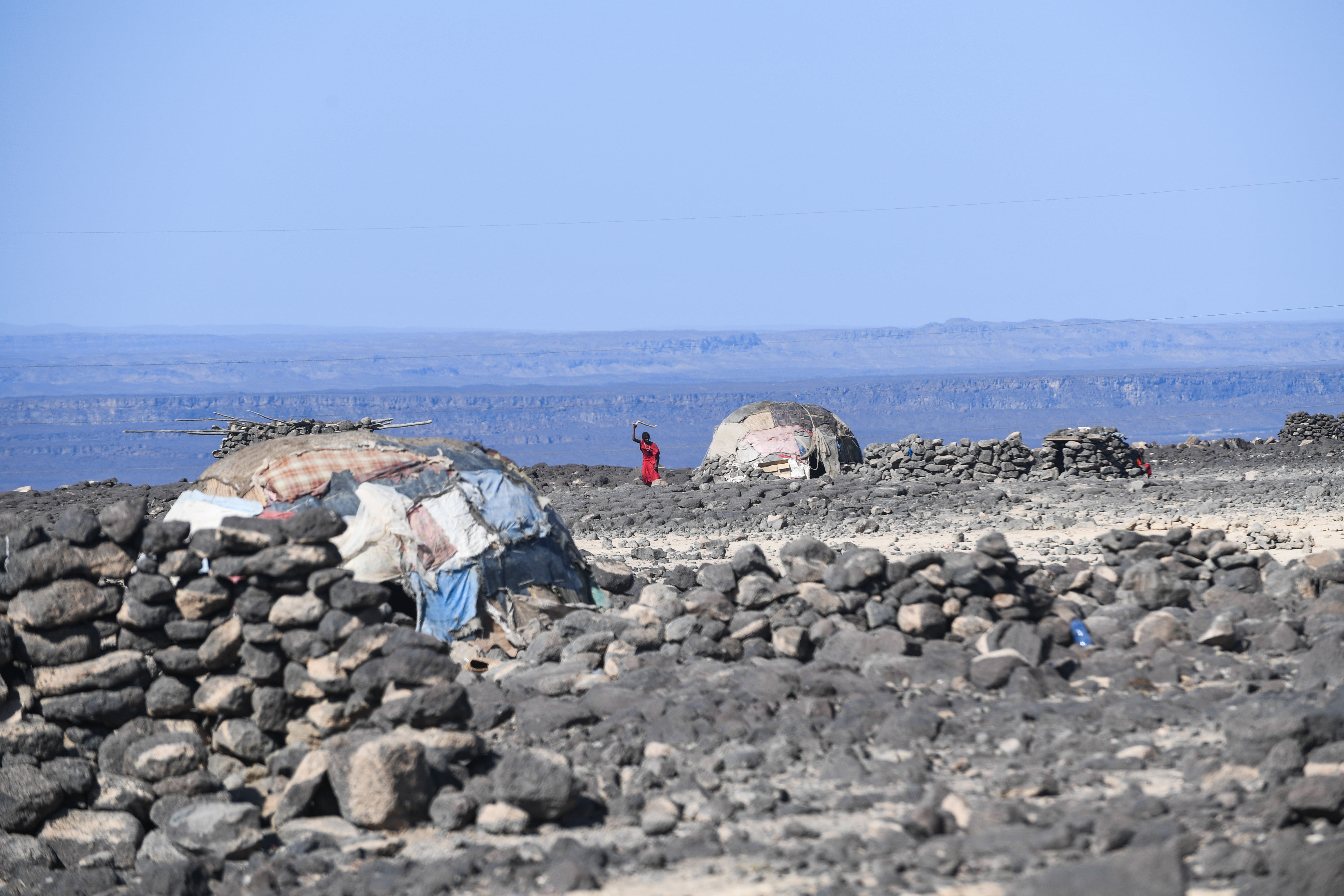 The traditional, tent-like Afari ‘tukuls’ reflect how the pastoralist community has traditionally trekked across the region