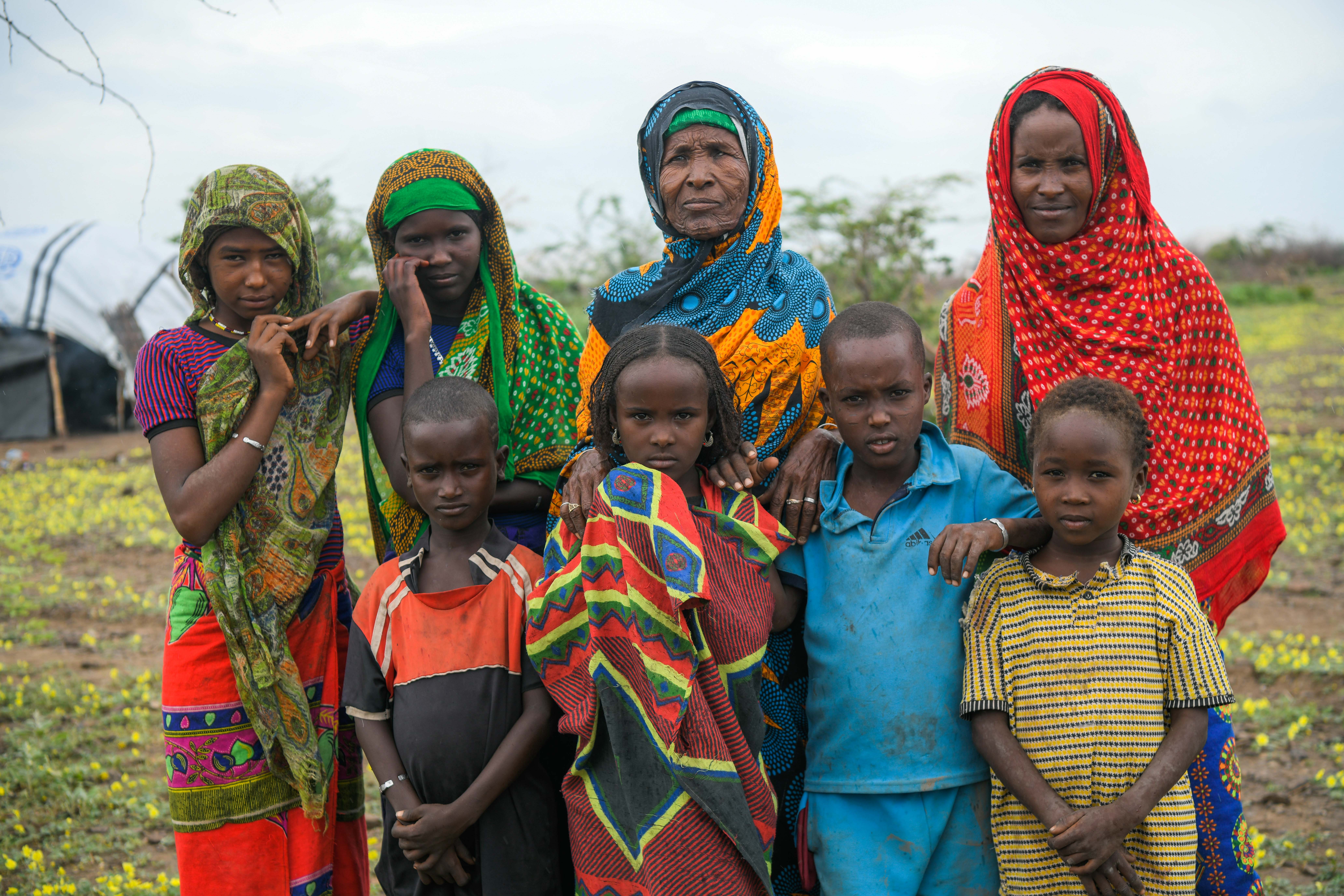 Hawa is pictured here with various members of her family. “The future feels very unpredictable… all we can do is pray and keep praying,” she said