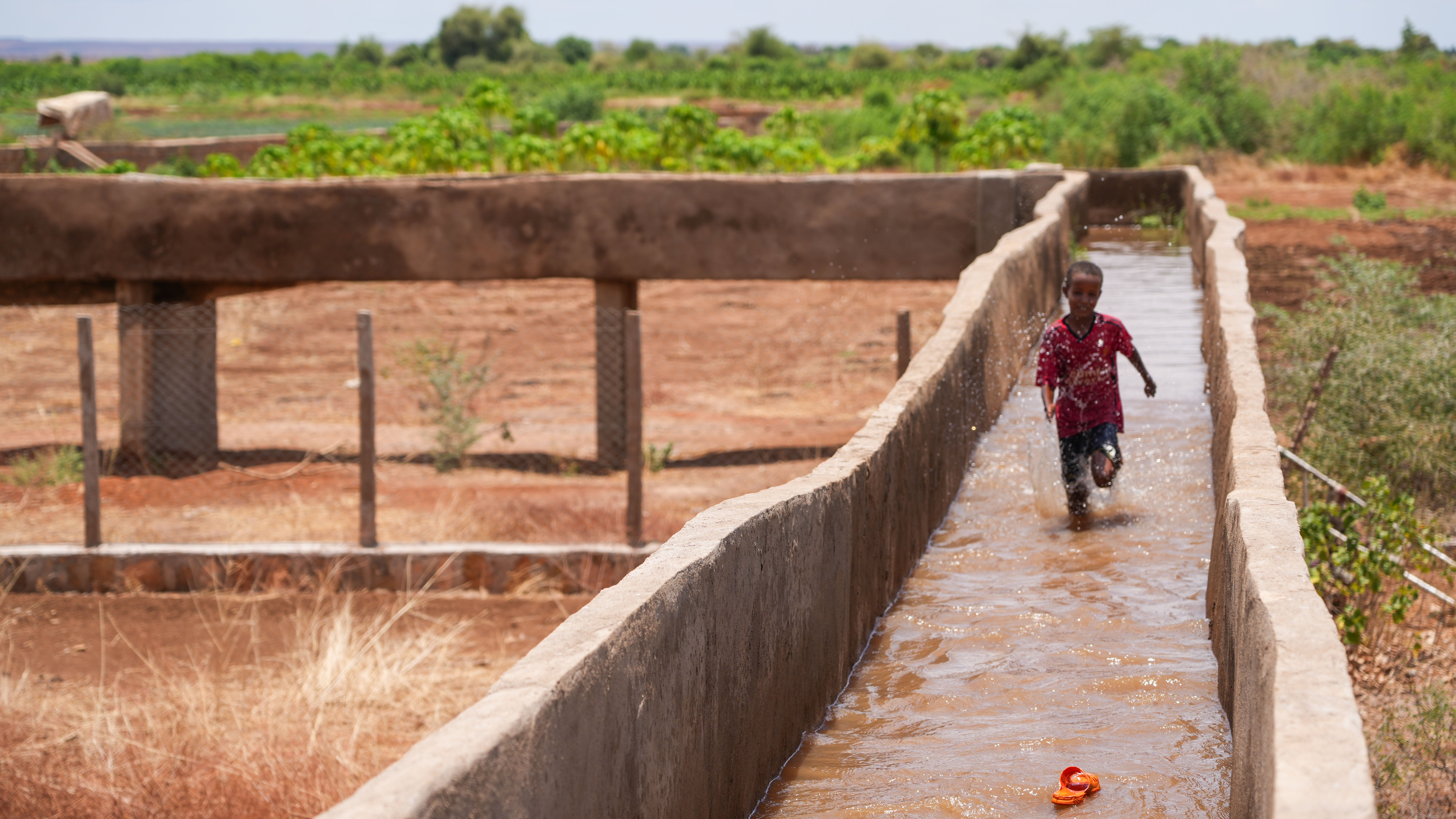 A solar-powered Irrigation scheme, designed and build by WFP, in the Somali Region of Ethiopia, which is helping communities there move from aid dependence to self-sufficiency