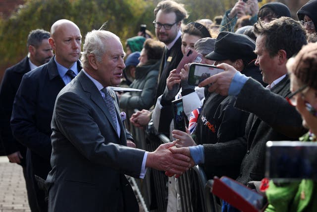 <p>King Charles during his visit to Lichfield Cathedral </p>