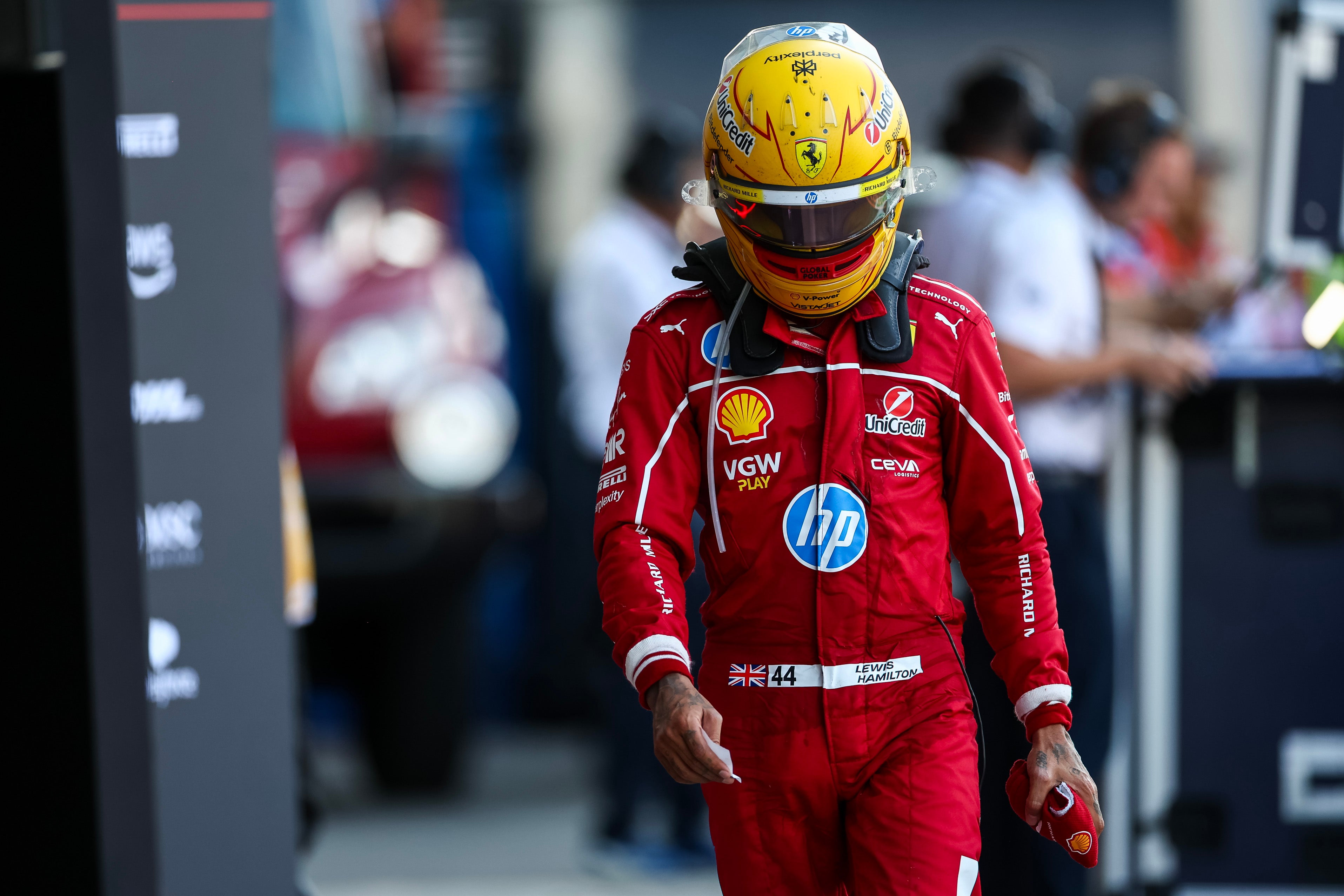 <p> Eighth placed Lewis Hamilton of Great Britain and Scuderia Ferrari</p>