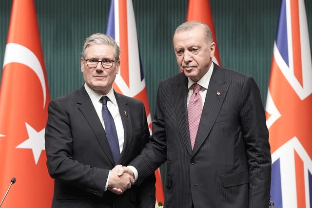 <p>Starmer signed the deal with Turkey’s President Recep Tayyip Erdogan</p>
