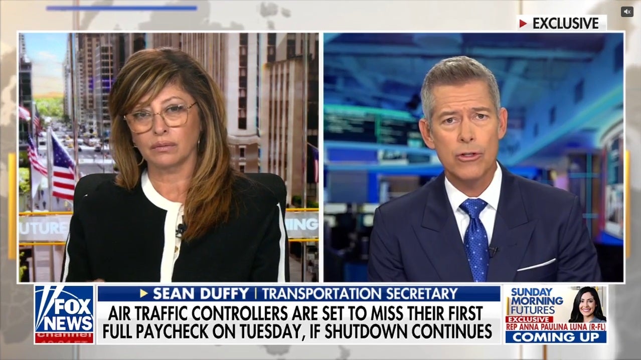 Transportation Secretary Sean Duffy, during a Fox apperance, pleaded with air traffic controllers to stay on the job this week