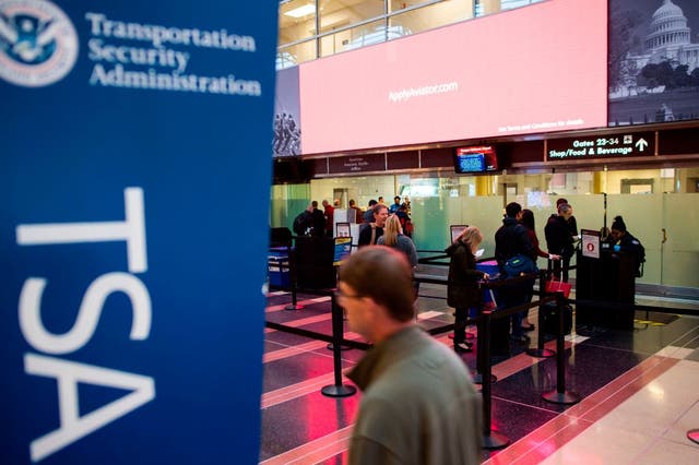 <p>Passengers at Washington's DCA Reagan National airport, where shutdown-related delays were reported over the weekend.</p>