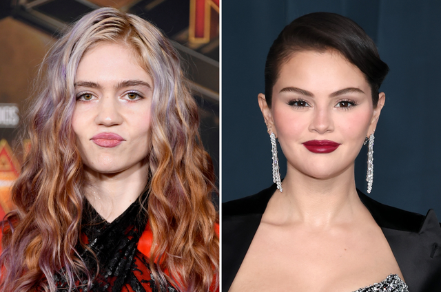 <p>Grimes (izquierda) defendió con firmeza a Selena Gomez (derecha) del “perturbador” acoso en línea por su más reciente videoclip</p>