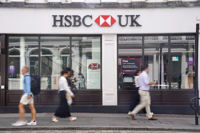 People walk past an HSBC bank in Covent Garden, London (PA)