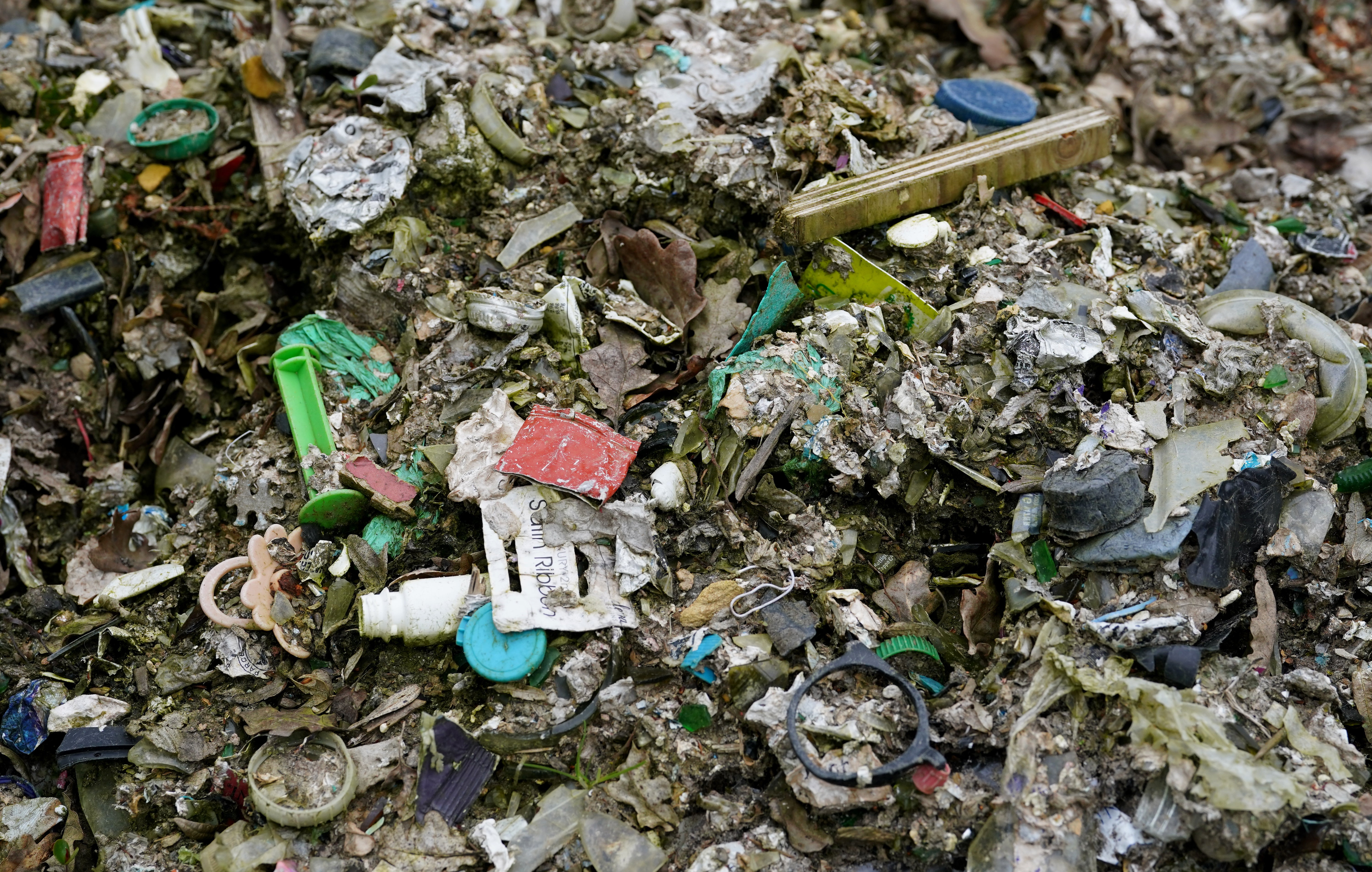Illegal waste dumped within Hoads Wood in Ashford, Kent