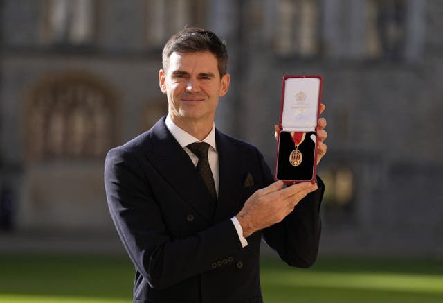 <p>James Anderson has been knighted for services to cricket</p>