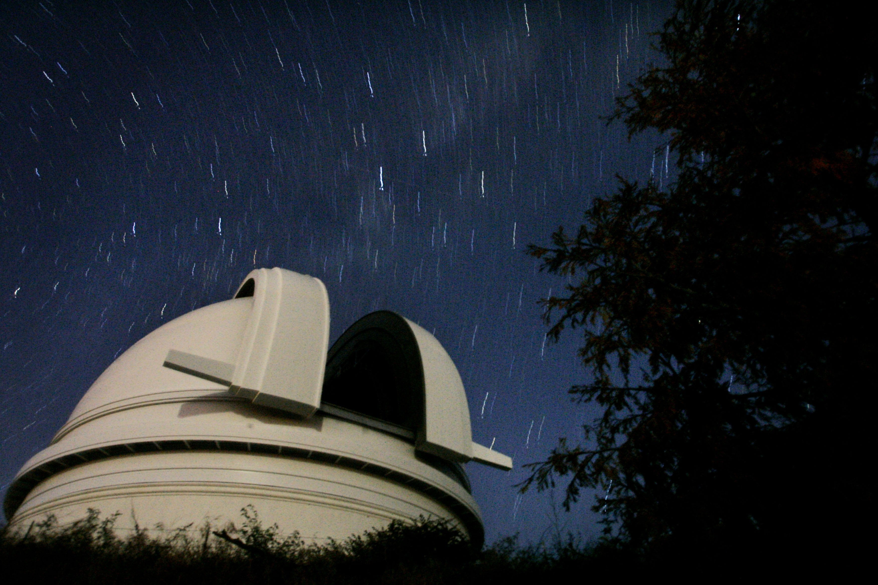 View of the Palomar Observatory at night