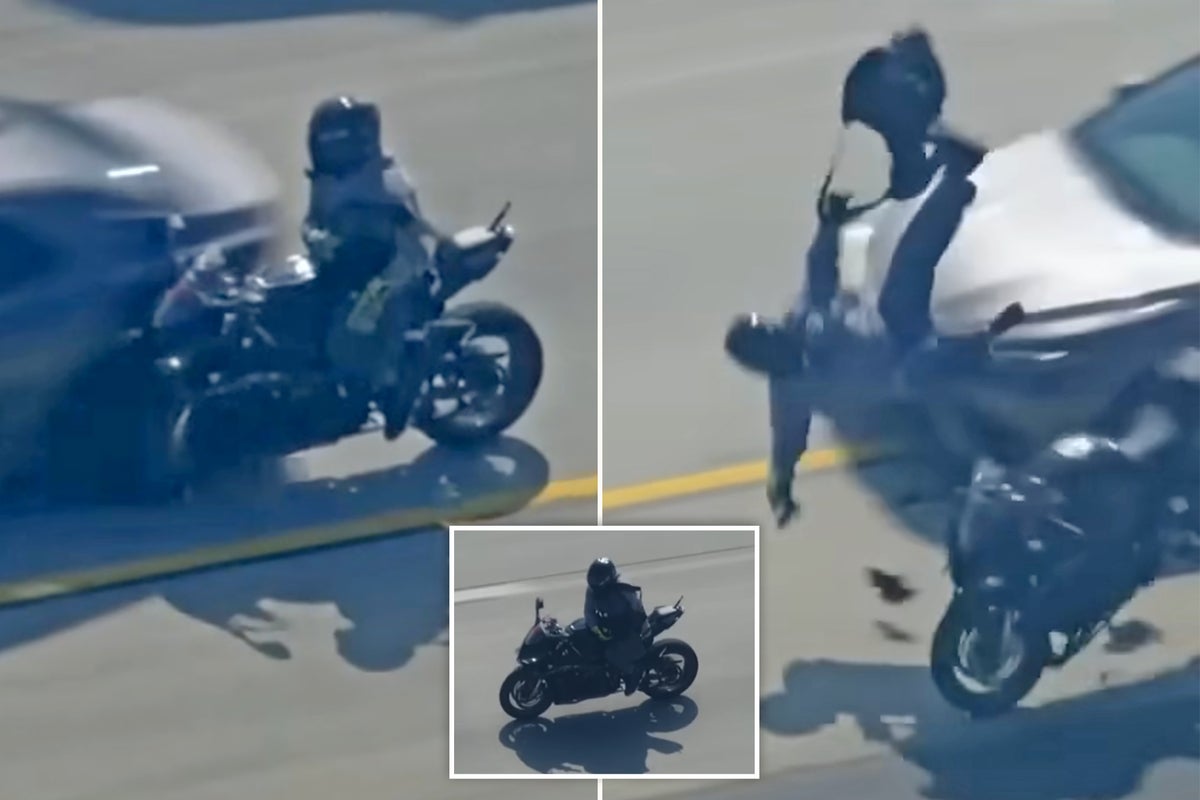 Motorcyclist suspected in police shooting crashes on California highway during high speed chase