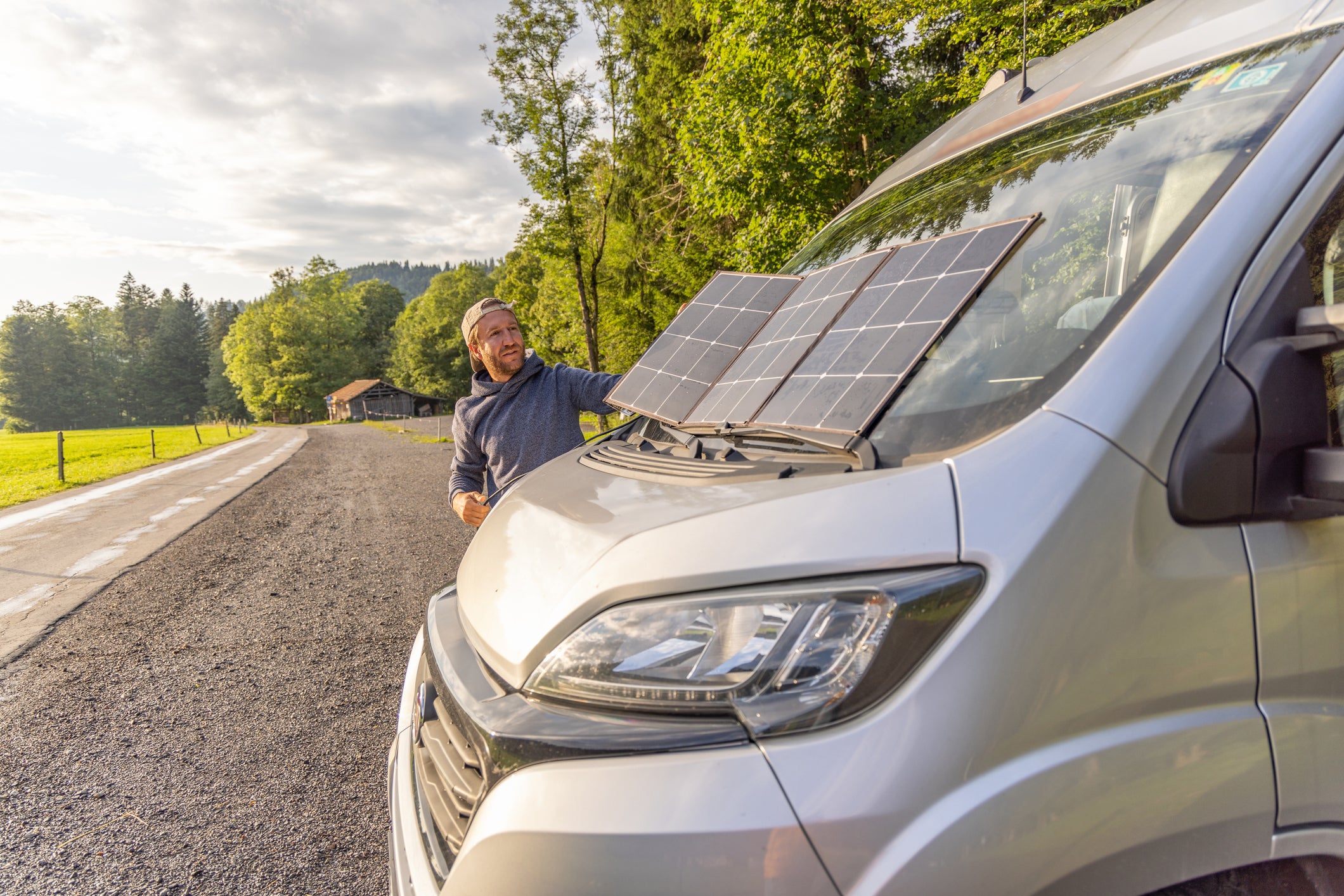 Flexible solar panels are useful if you have a motorhome