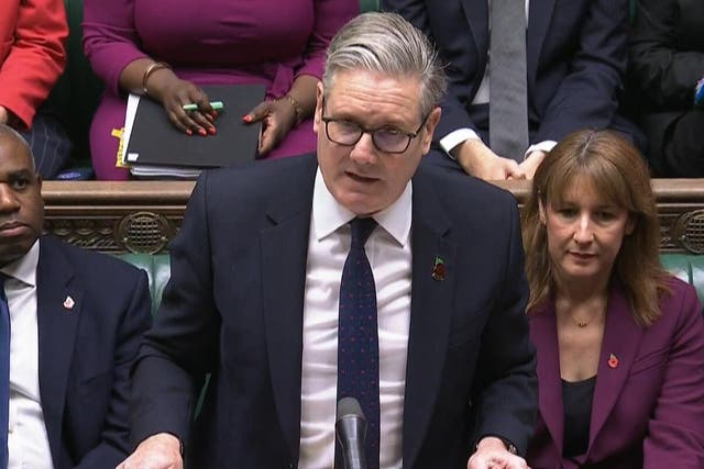 Sir Keir Starmer speaking during Prime Minister’s Questions (House of Commons/UK Parliament/PA)
