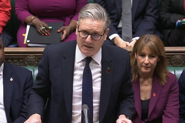 Sir Keir Starmer speaking during Prime Minister’s Questions (PA)