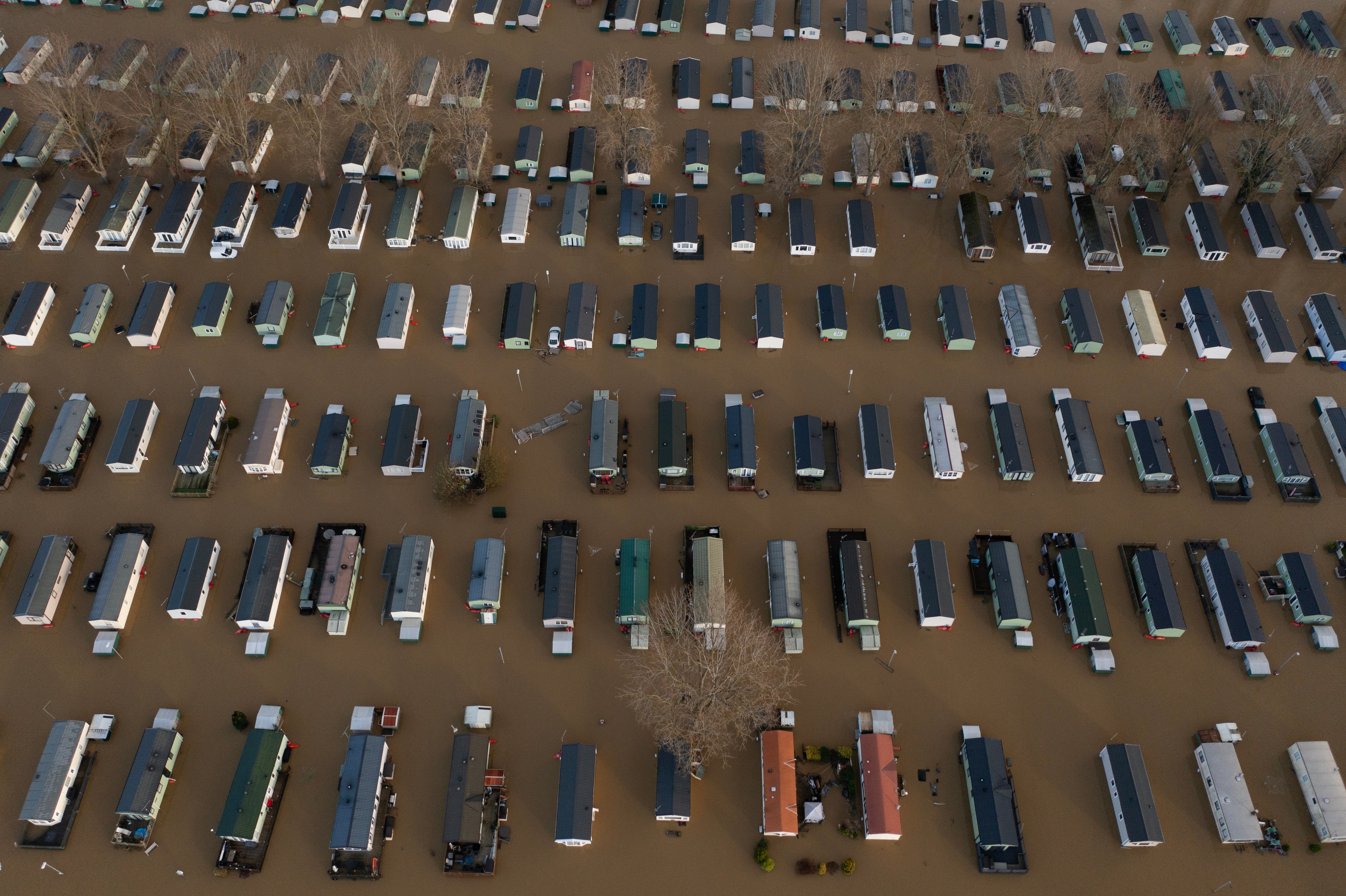 <p>Holiday Park flooded after Storm Bert in November</p>