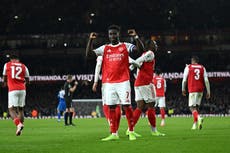 Arsenal v Brighton live: Nwaneri and Saka strikes send hosts into Carabao Cup quarter-finals