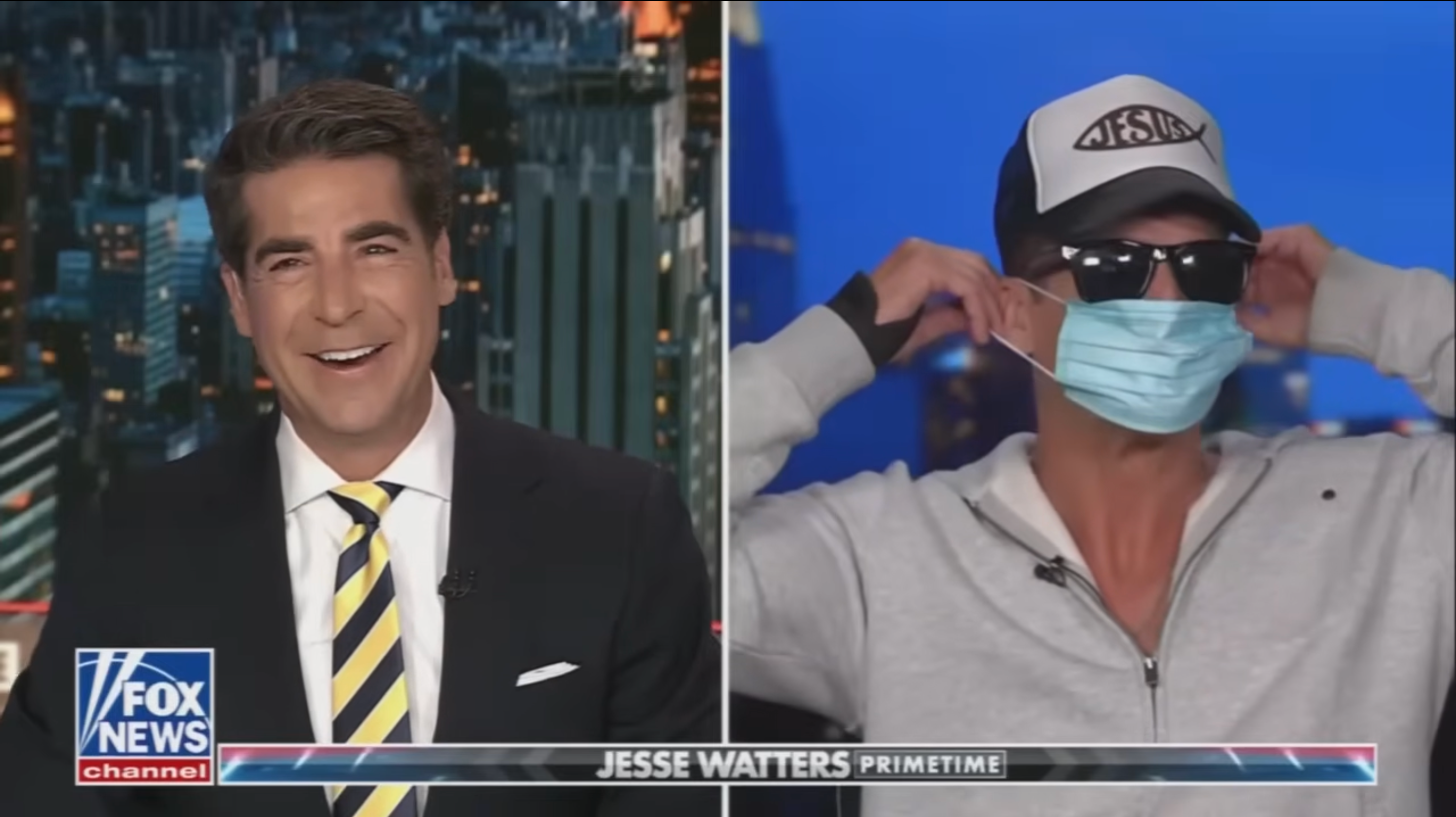 Kid Rock mocked people who wear face masks with a derogatory slur on 'Jesse Watters Primetime'