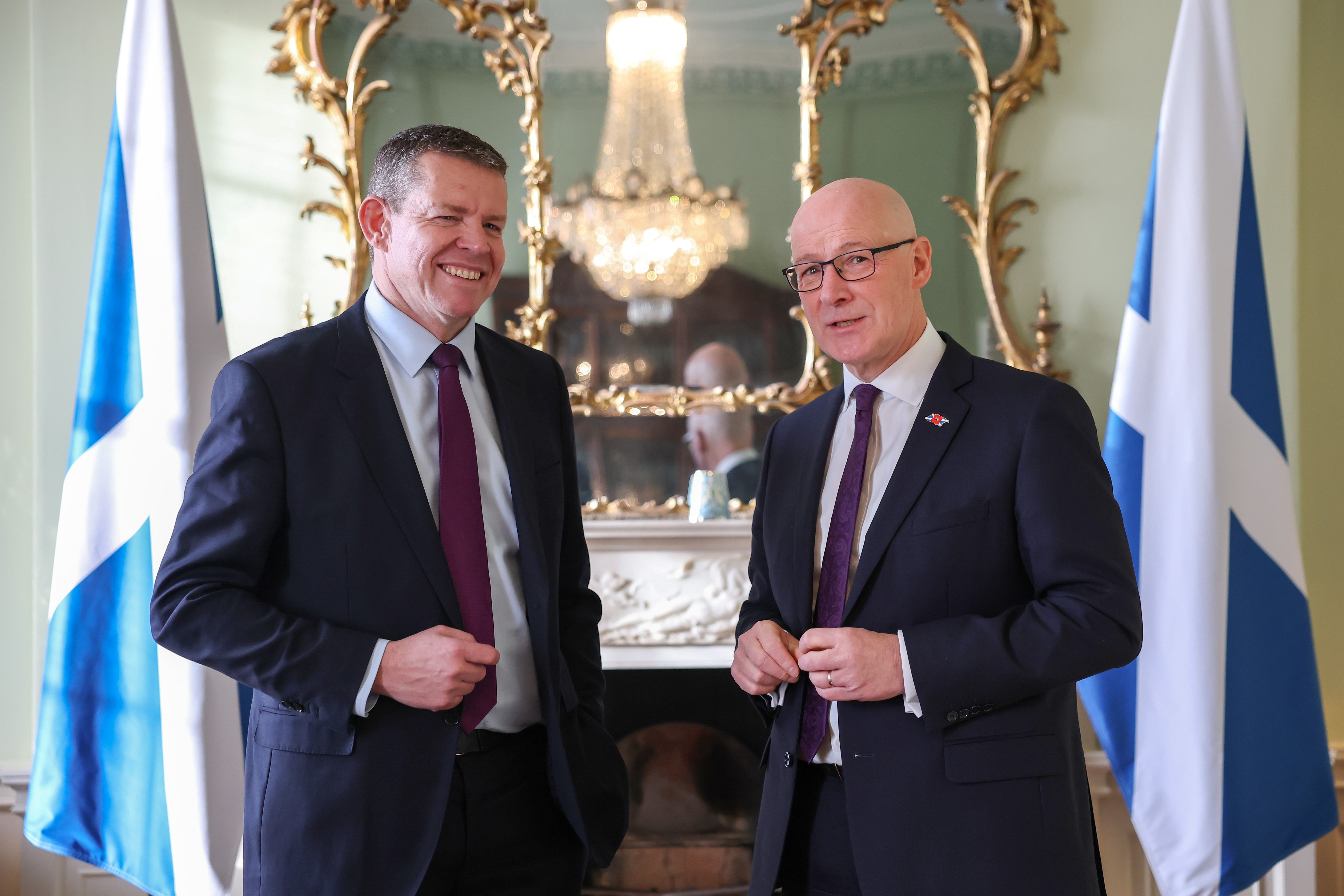 John Swinney and Rhun ap Iorwerth met at Bute House (Jeff J Mitchell/PA)