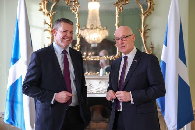 John Swinney and Rhun ap Iorwerth met at Bute House (Jeff J Mitchell/PA)