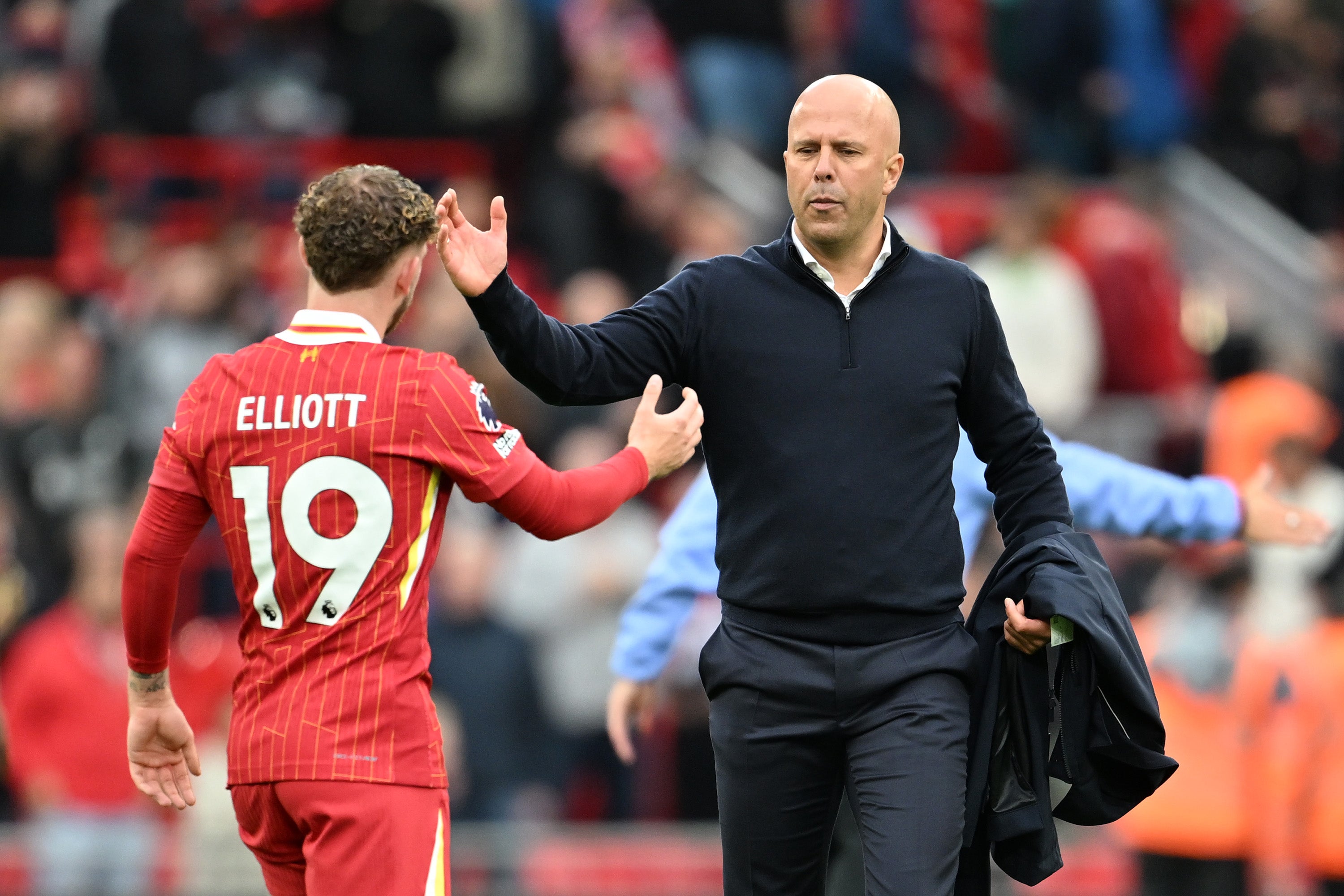Elliott struggled for opportunities under Slot during Liverpool’s title-winning season