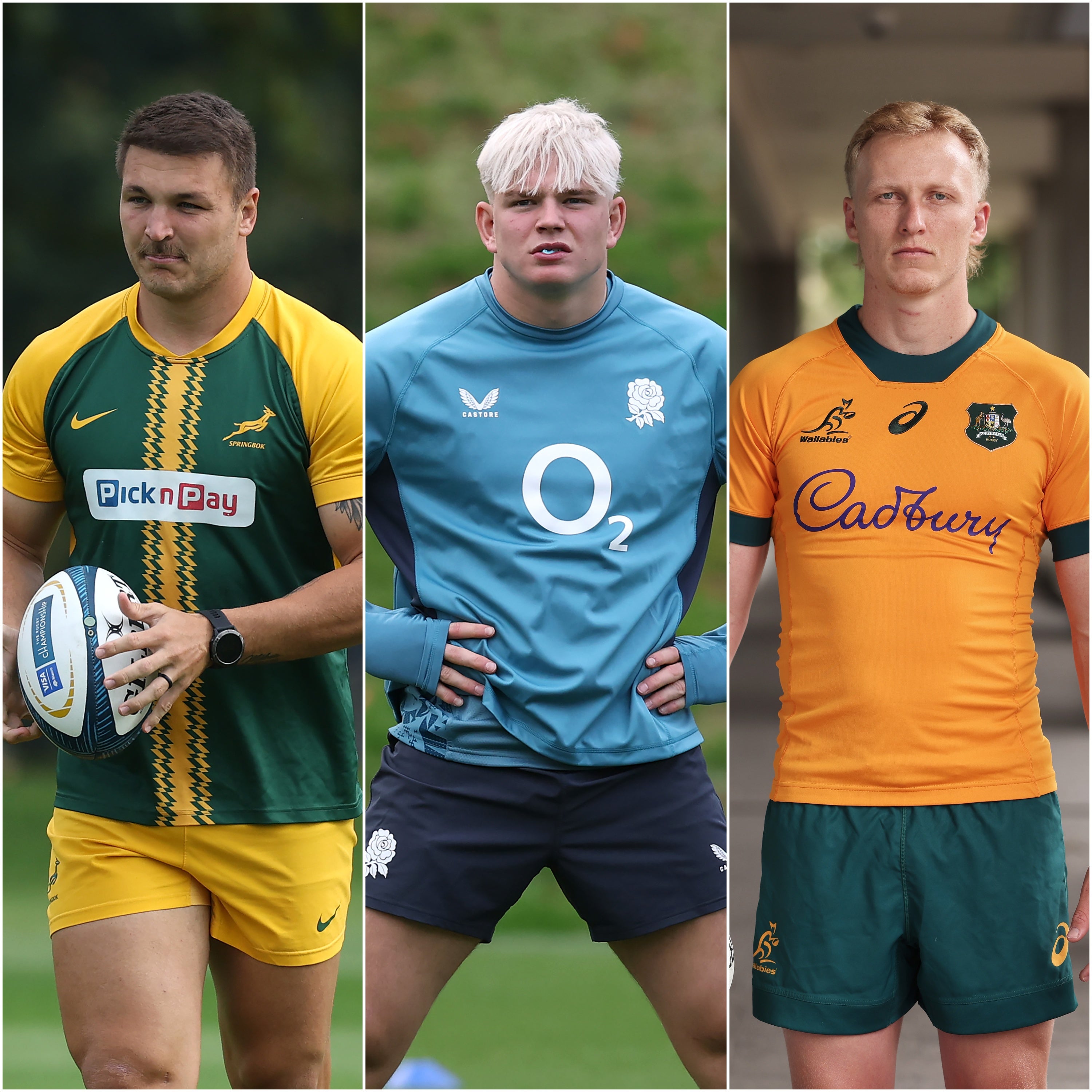 <p>Andre Esterhuizen, Henry Pollock and Carter Gordon are set for big impacts during the Autumn Internationals</p>