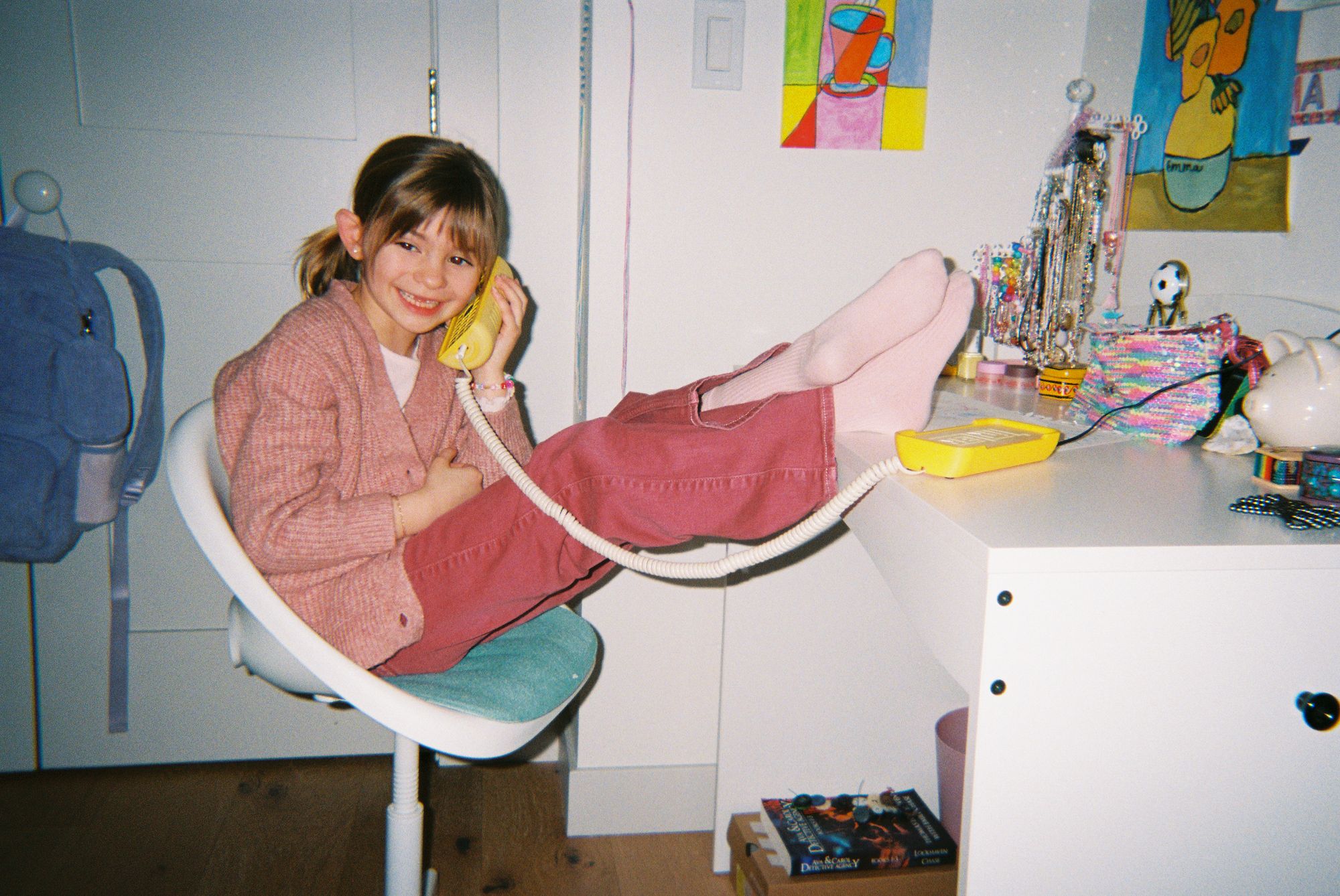 <p>Child using a landline phone created by Tin Can </p>