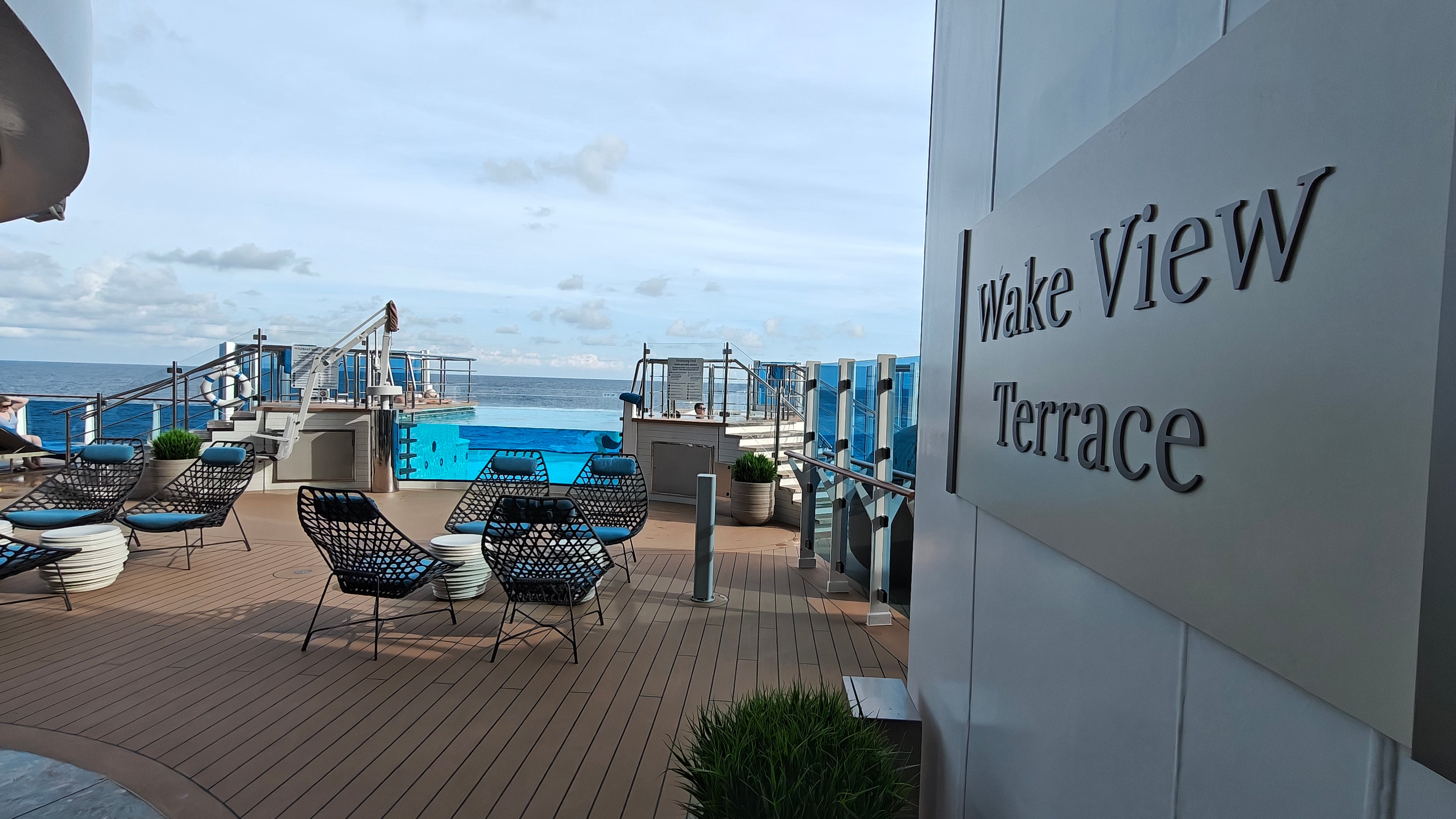 The wonderful Wake View Terrace with views straight onto the water