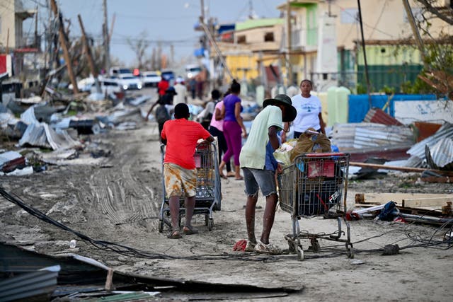 <p>Black River residents are scavenging for food on the streets of Black River following the passage of Hurricane Melissa, in Santa Cruz, St Elizabeth, Jamaica </p>