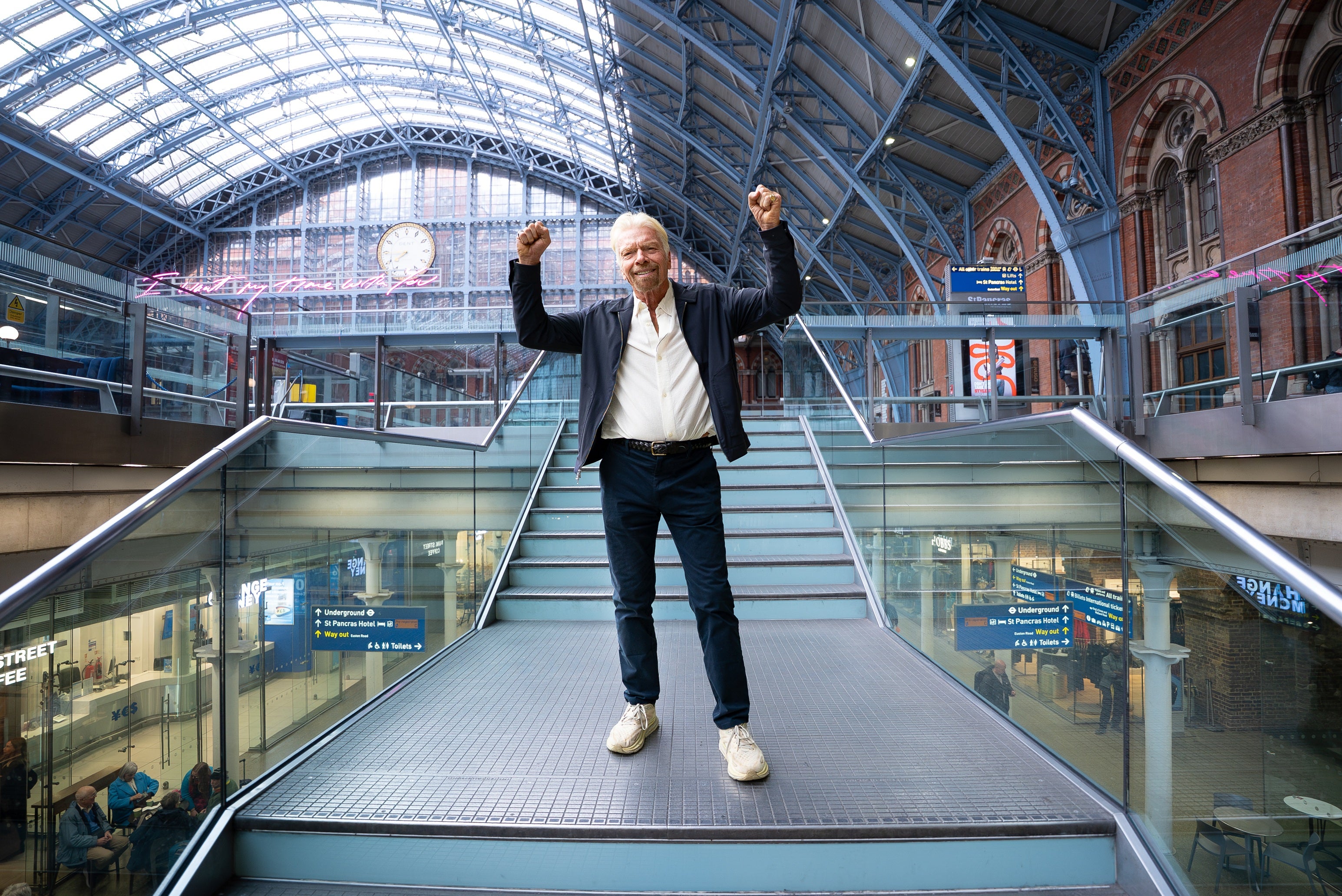 Train winner: Sir Richard Branson at London St Pancras International