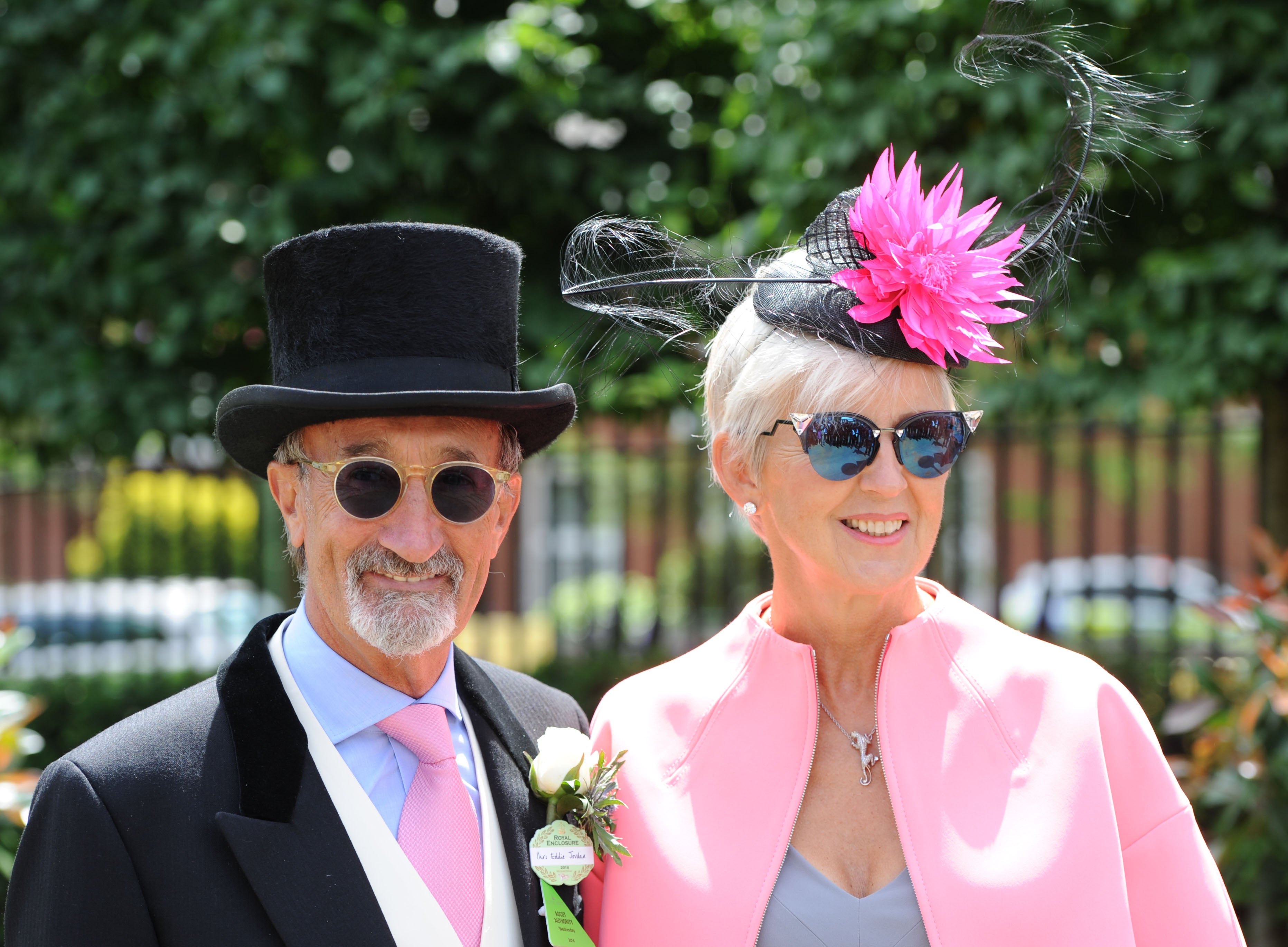 <p>Eddie Jordan with his wife Marie (right) at Royal Ascot in 2014 </p>