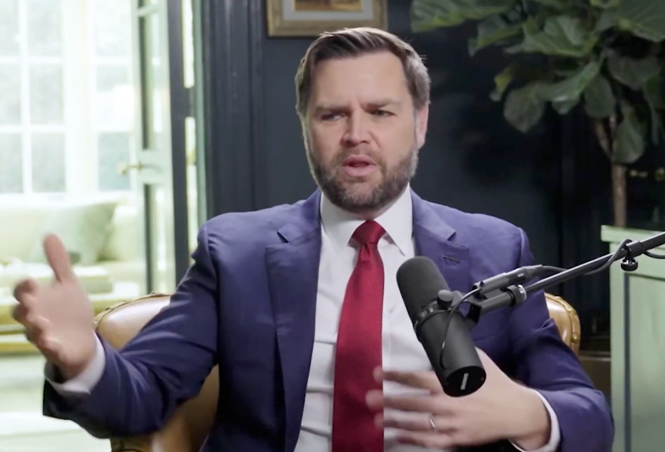 <p>Vice President JD Vance is interviewed by Miranda Devine on The New York Post's Pod Force One podcast on Wednesday October 29 2025</p>