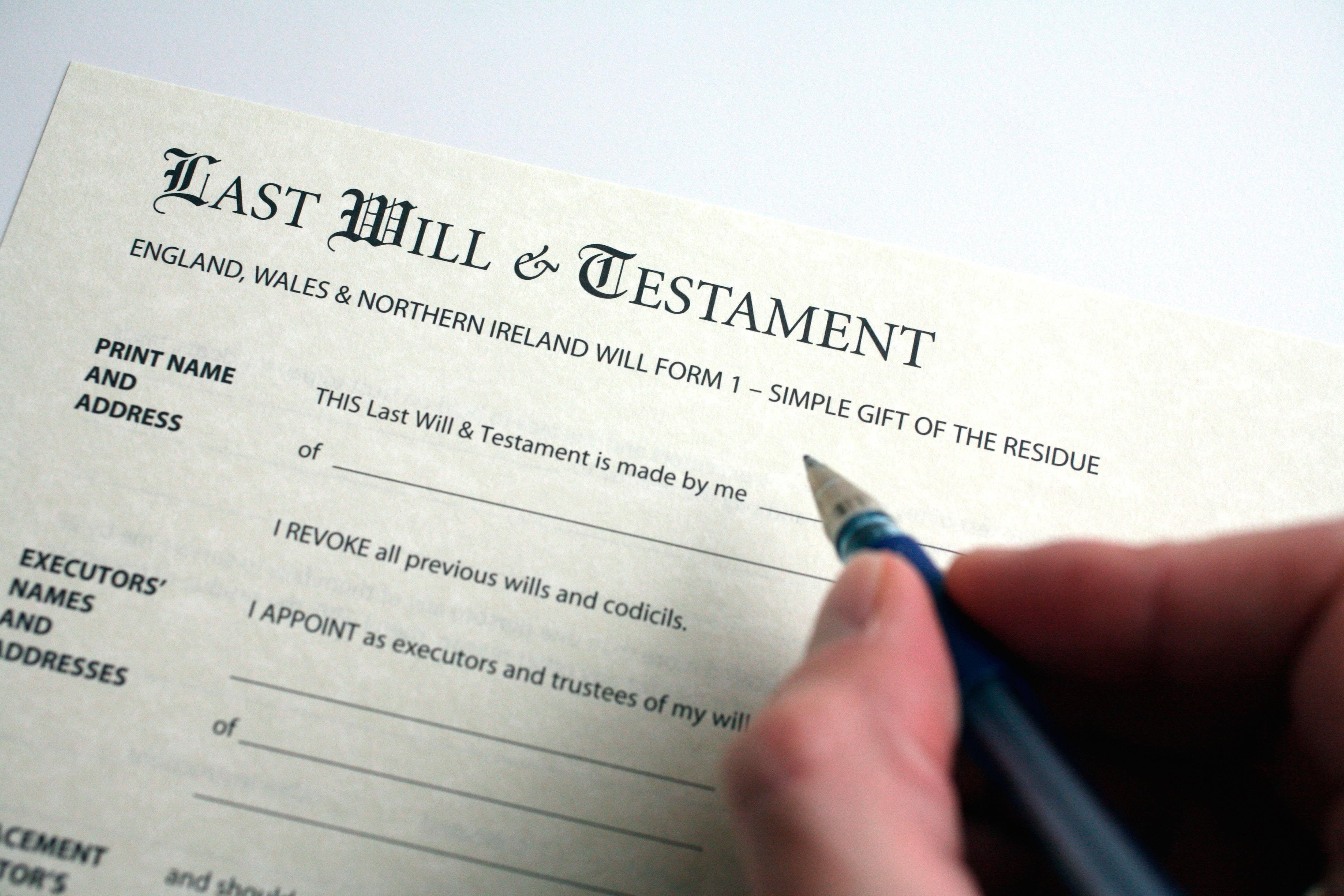 Clear instructions in a will can help give your loved ones peace of mind in the future (Alamy/PA)