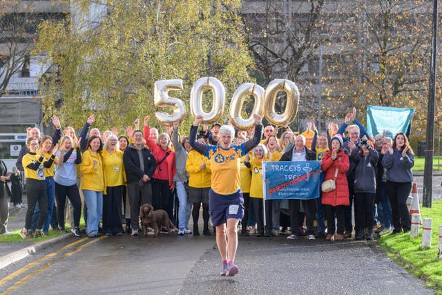 Tracey Howe has completed her year-long, 5,000-mile challenge (Sandy Young/PA Media Assignments)