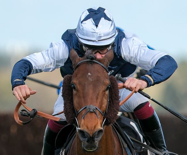 <p>Charlie Deutsch riding Martator at Ascot Racecourse</p>