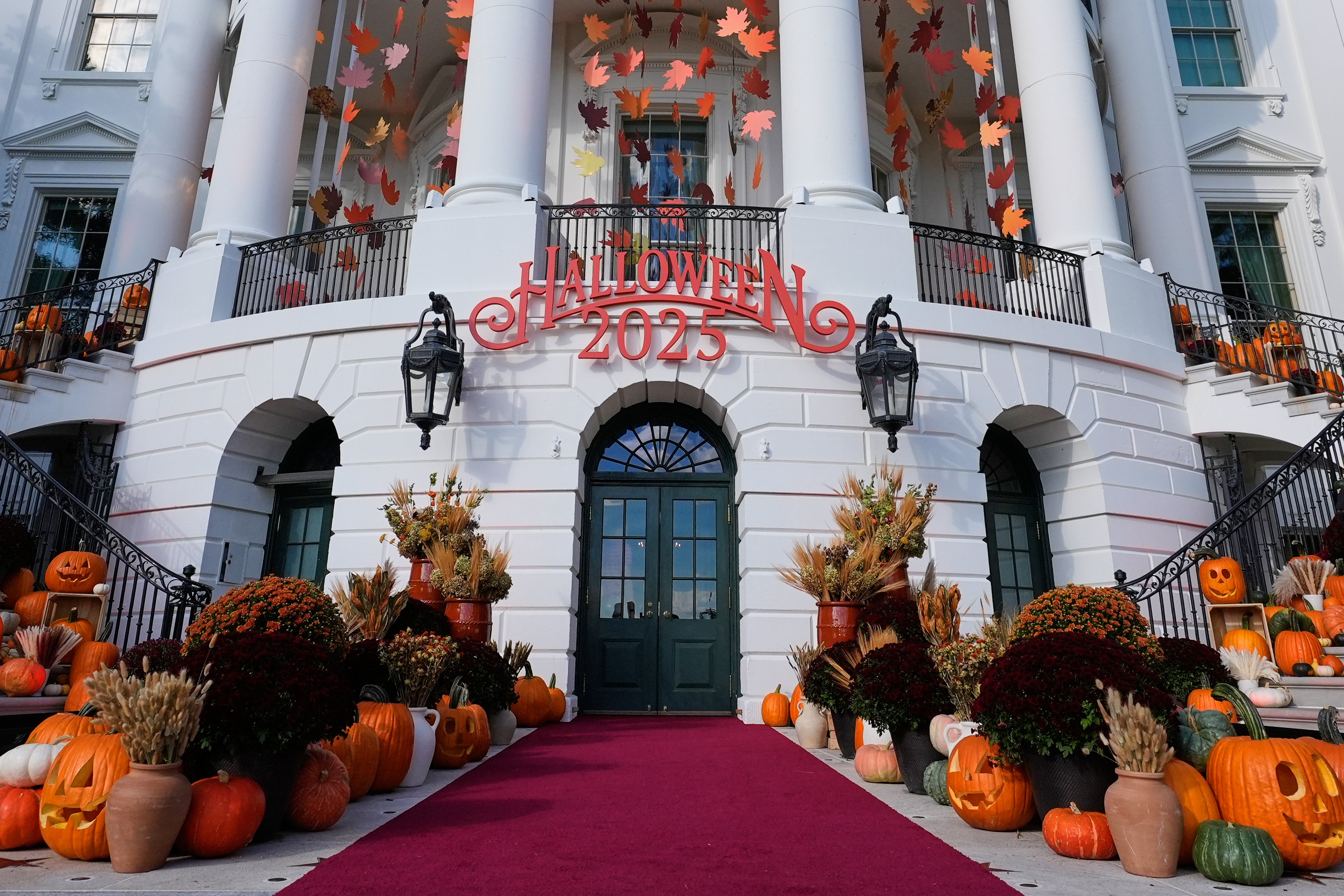 <p>The White House is decorated for Halloween before President Donald Trump and first lady Melania Trump participate in Halloween at the White House</p>