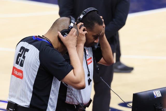 <p>Refs reviewing a call </p>
