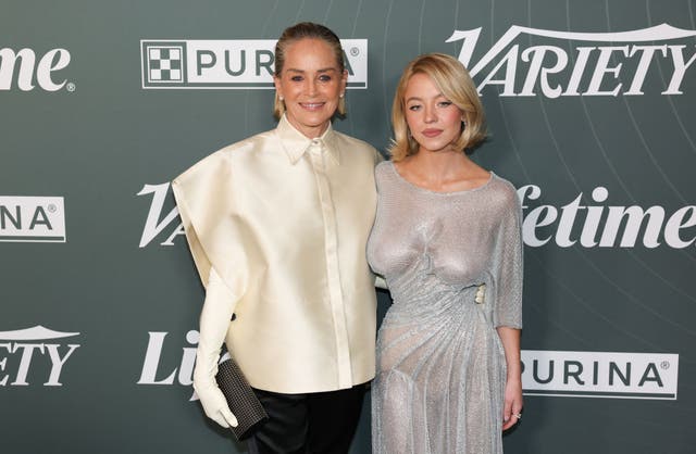 <p>Sharon Stone (left) and Sydney Sweeney at Variety's 2025 Power Of Women event in Beverly Hills, California </p>