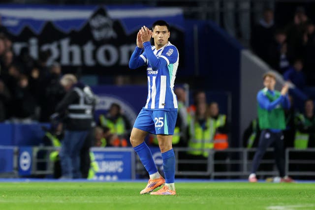 Diego Gomez scored twice for Brighton (Steven Paston/PA)