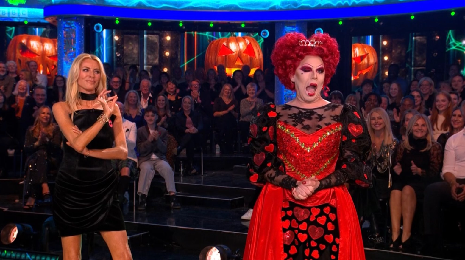 La Voix shocked viewers as she took over from Tess Daly as host of 'Strictly Come Dancing'