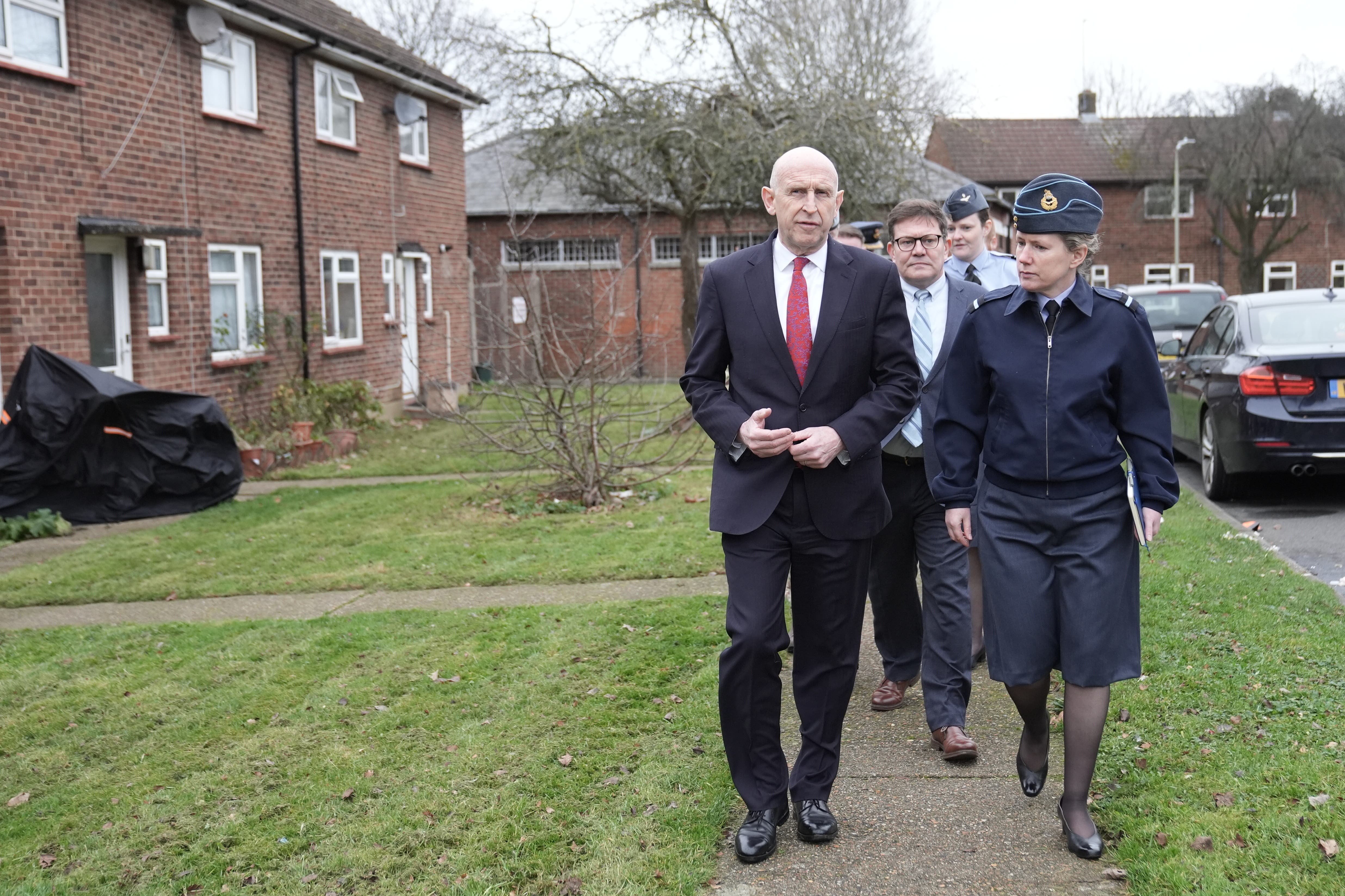 Defence Secretary John Healey (front left) has announced a £9 billion investment in military accommodation (Stefan Rousseau/PA)