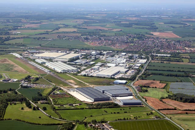 Aerial view of Sherburn Industrial Estate and Sherburn Airfield, Sherburn in Elmet (Alamy/PA)