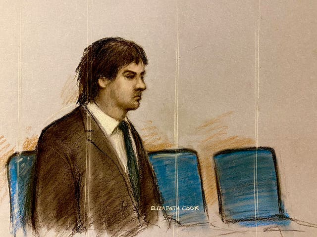 <p>Oliver Steadman appearing in court</p>