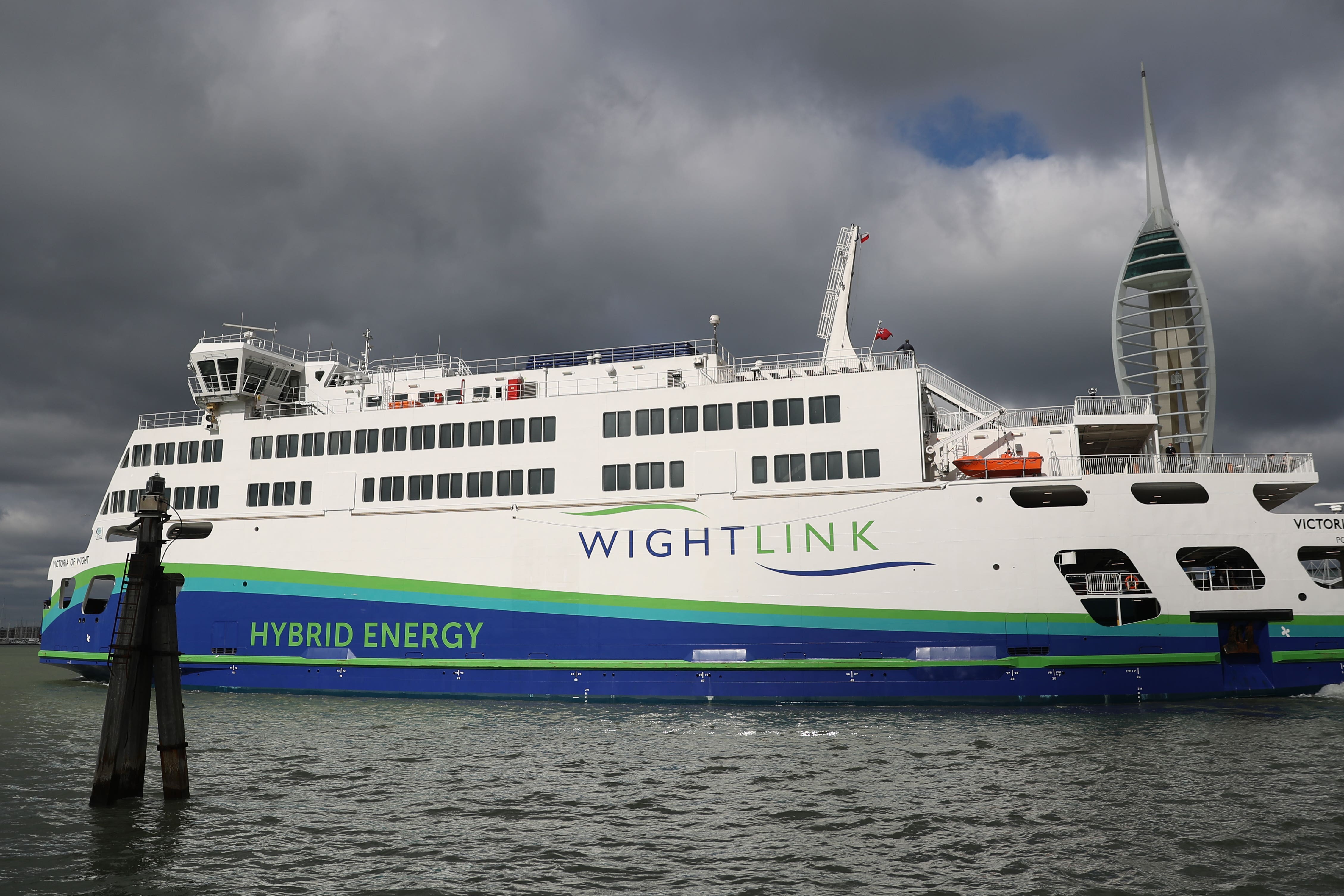The Wightlink car ferry, Victoria of Wight, leaves Portsmouth harbour (Andrew Matthews/PA)
