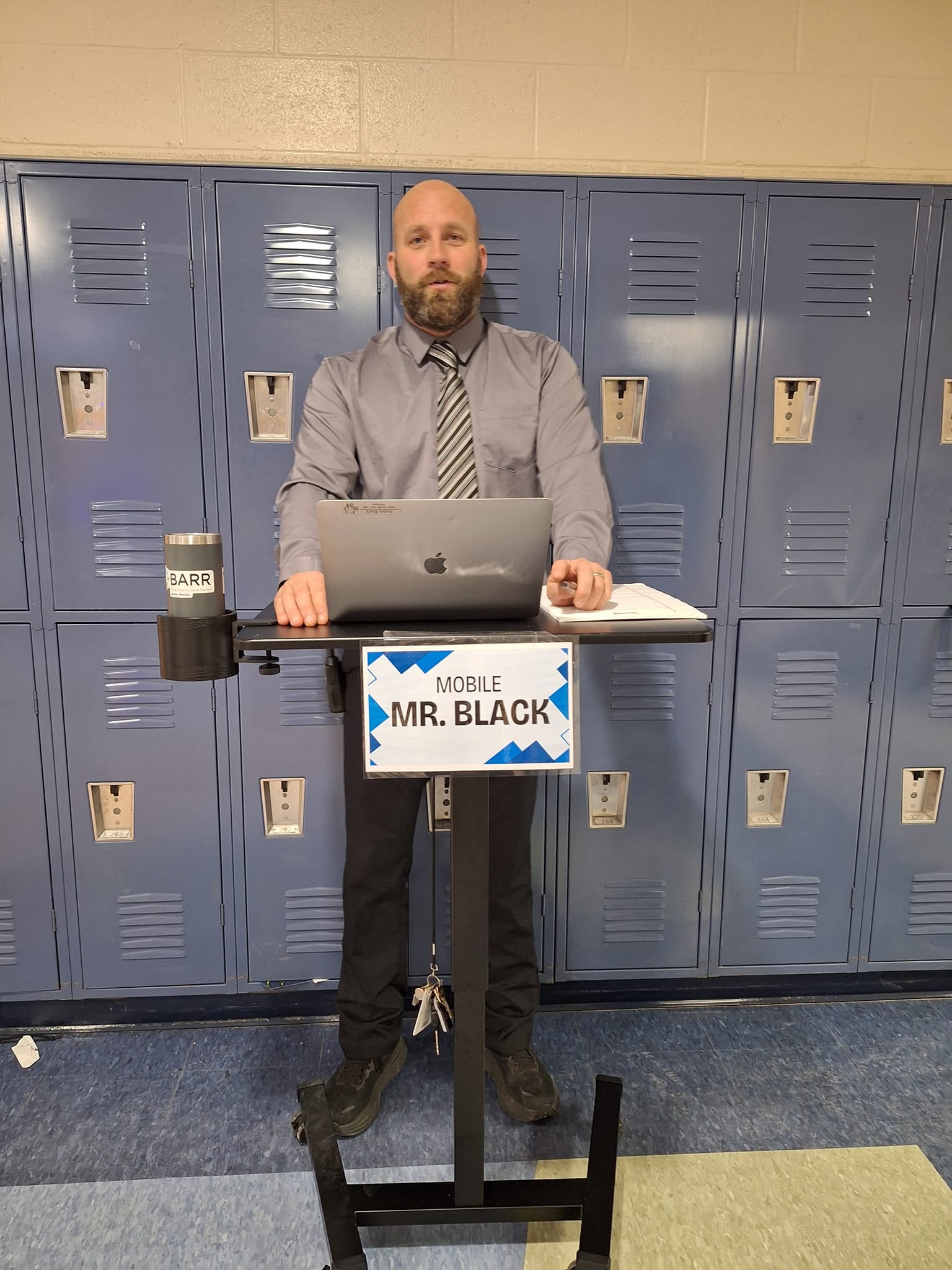 <p>Principal of Mt Blue Middle School James Black has come under fire after dressing up as an ICE agent for Halloween</p>