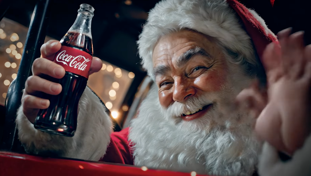 <p>Santa Clause is featured at the end of Coca-Cola's new AI-generated ad</p>
