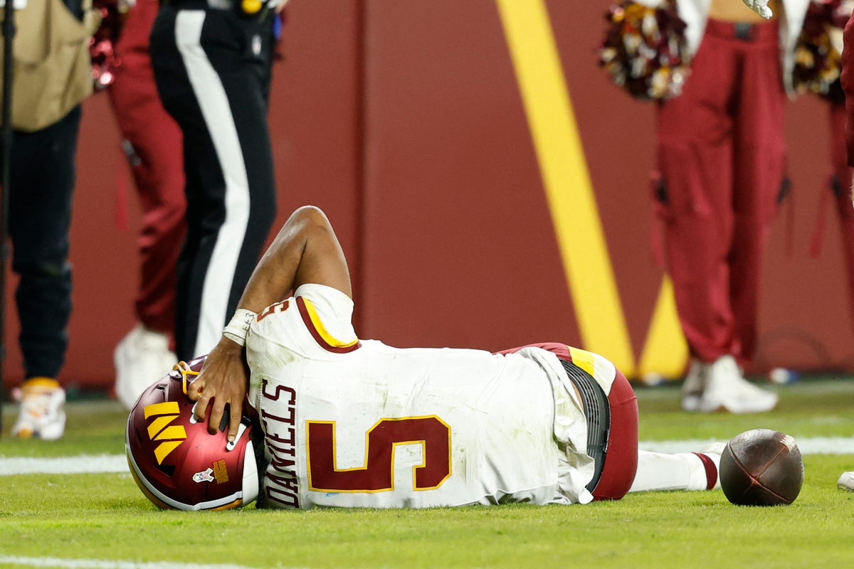 Washington Commanders quarterback Jayden Daniels suffers horror injury in Seattle defeat